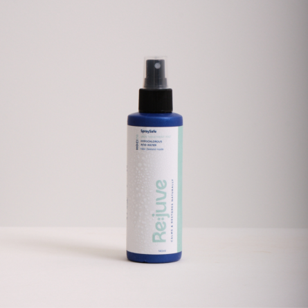 Image shows re:juve HOCL hypochlorous acid spray by SpraySafe in 140ml